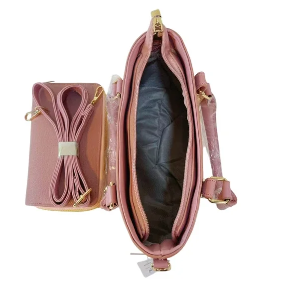 AR New York Handbag Wallet Set Women Green PU Everyday Shoulder Satchel NWT - Picture 8 of 8